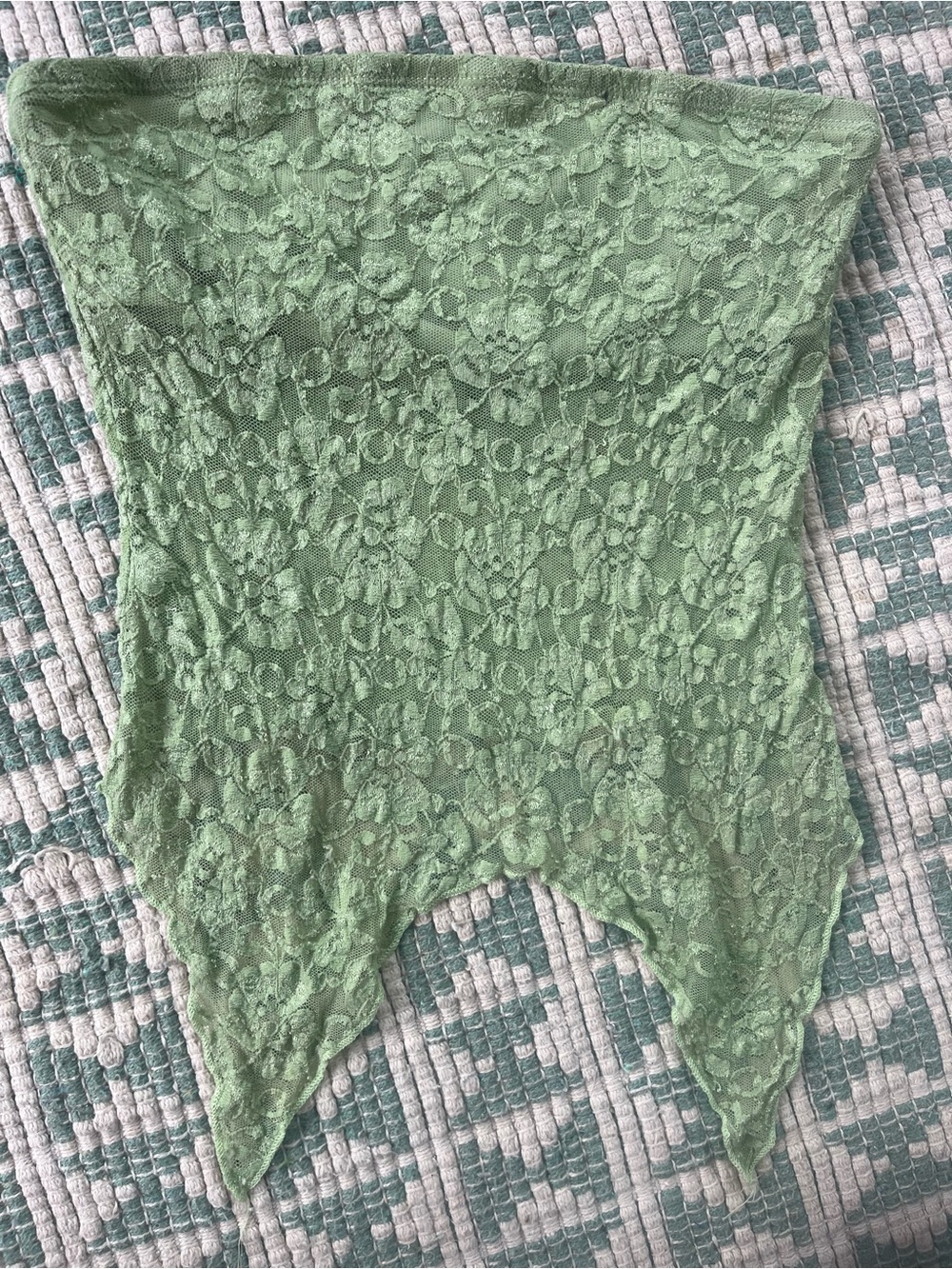 Urban Renewal Light Green Strapless Lace Top